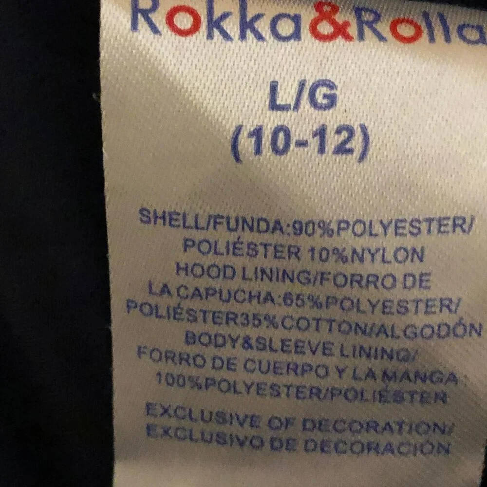 New ROKKA & ROLLA Hooded Trench Coat Rain Jacket Embroidered Night Sky LG 10\12